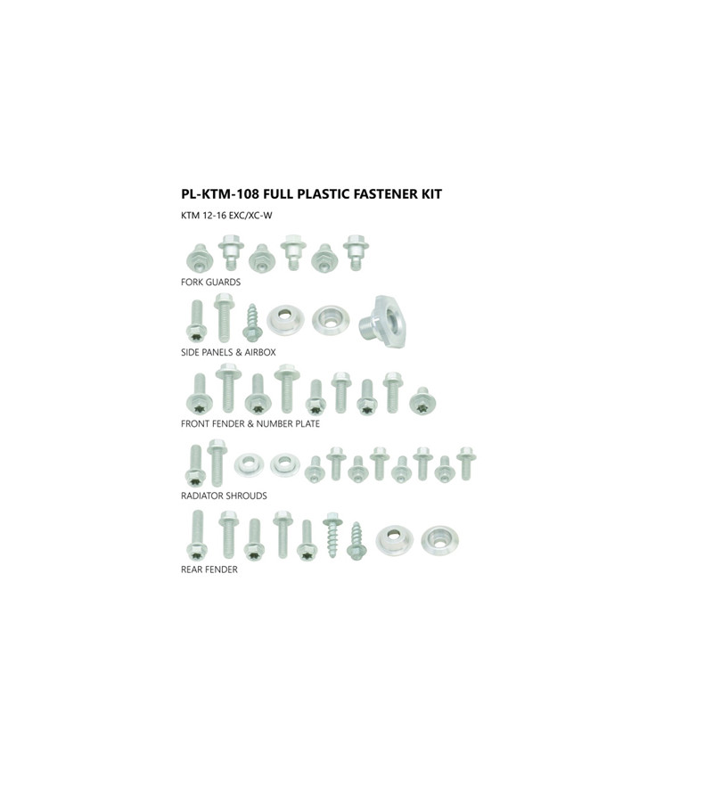 KIT VISSERIE PLASTIQUE UFO ADAPT. KTM EXC/EXC-F 12-16