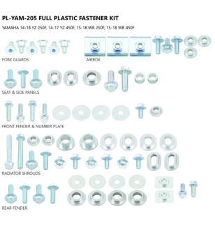 KIT VISSERIE PLASTIQUE UFO ADAPT. YAMAHA YZF 250 14-18/YZF 450 14-17/WRF 250 450 15-18