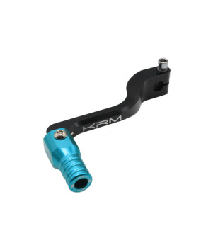 SELECTEUR VITESSE KRM ADAPT. DERBI SENDA ALU NOIR/TURQUOISE (REPLIABLE)