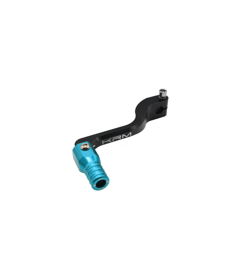 SELECTEUR VITESSE KRM ADAPT. DERBI SENDA ALU NOIR/TURQUOISE (REPLIABLE)