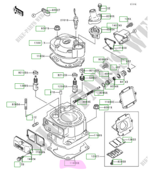 Joint de cylindre KDX125 origine KAWASAKI