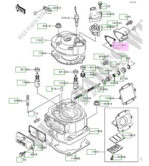 Joint de couvercle régulateur droit KDX125 origine KAWASAKI