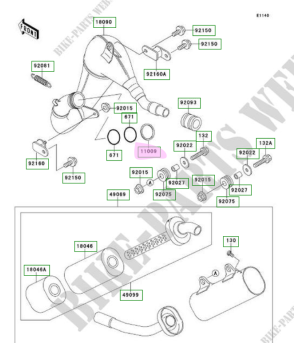 Joint de pot d'échappement KX250/KX500/KDX250 origine KAWASAKI