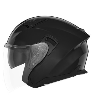 CASQUE JET DOUBLE ECRAN NOX N130 NOIR BRILLANT T53-54 XS - CE 22.06