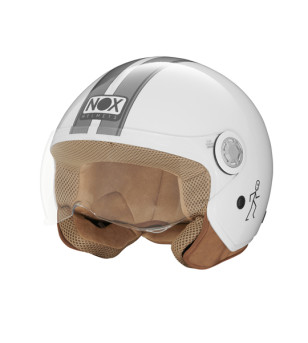 CASQUE JET NOX N210 EVO BLANC GRIST53-54 XS - CE 22.06