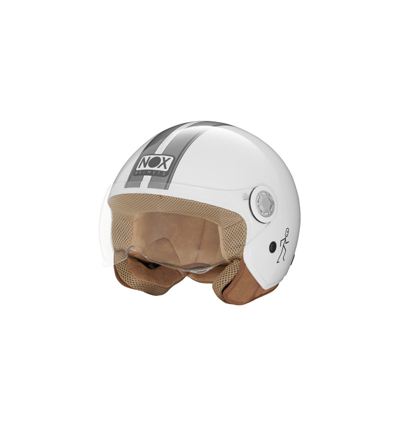 CASQUE JET NOX N210 EVO BLANC GRIS T55-56 S - CE 22.06