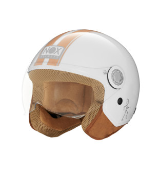 CASQUE JET NOX N 210 EVO BLANC ORANGE PASTEL T53-54 XS - CE 22.06