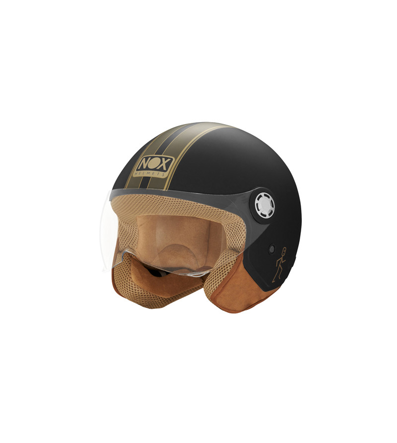 CASQUE JET NOX N 210 EVO NOIR MAT KAKI T63-64 XXL - CE 22.06