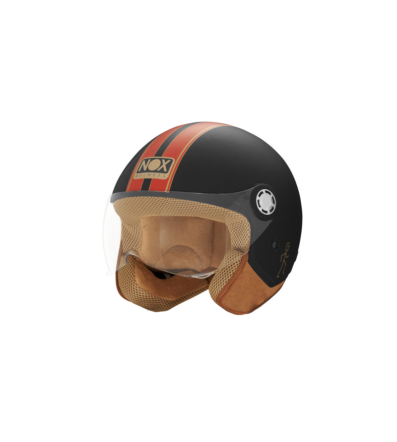 CASQUE JET NOX N 210 EVO NOIR MAT ROUGE T59-60 L - CE 22.06
