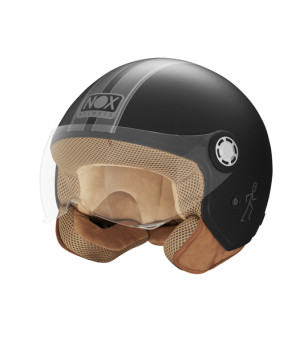 CASQUE JET NOX N 210 EVO NOIR MAT TITANIUM T53-54 XS - CE 22.06