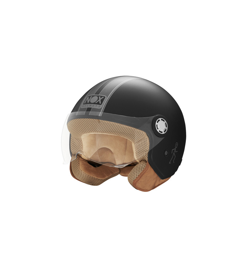 CASQUE JET NOX N 210 EVO NOIR MAT TITANIUM T55-56 S - CE 22.06