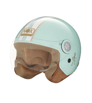 CASQUE JET NOX N210 EVO VERT PASTELBLANC T53-54 XS - CE 22.06