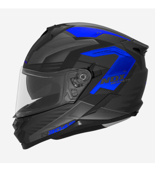 CASQUE INTEGRAL DOUBLE ECRAN  NOX N304S CARVER NOIR MAT BLEU T53-54 XS- CE 22.06