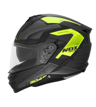 CASQUE INTEGRAL DOUBLE ECRAN  NOX N304S CARVER NOIR MAT JAUNE T53-54 XS - CE 22.06