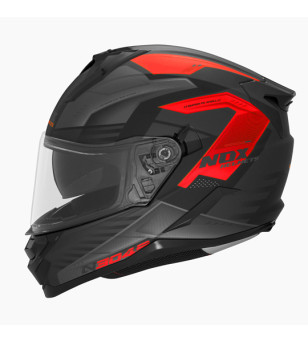 CASQUE INTEGRAL DOUBLE ECRAN  NOX N304S CARVER NOIR MAT ROUGE T53-54 XS - CE 22.06