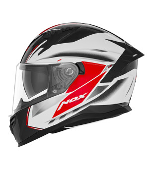 CASQUE INTEGRAL DOUBLE ECRAN  NOX N401 XENO BLANC ROUGE T53-54 XS - CE22.06