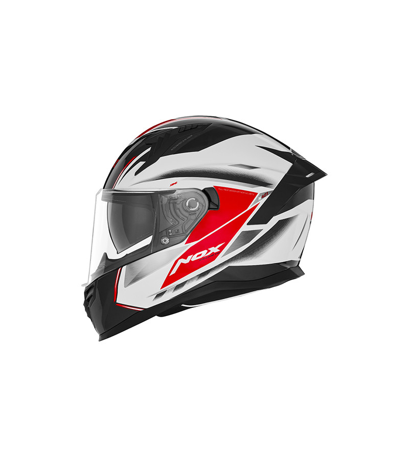 CASQUE INTEGRAL DOUBLE ECRAN  NOX N401 XENO BLANC ROUGE T55-56 S - CE 22.06