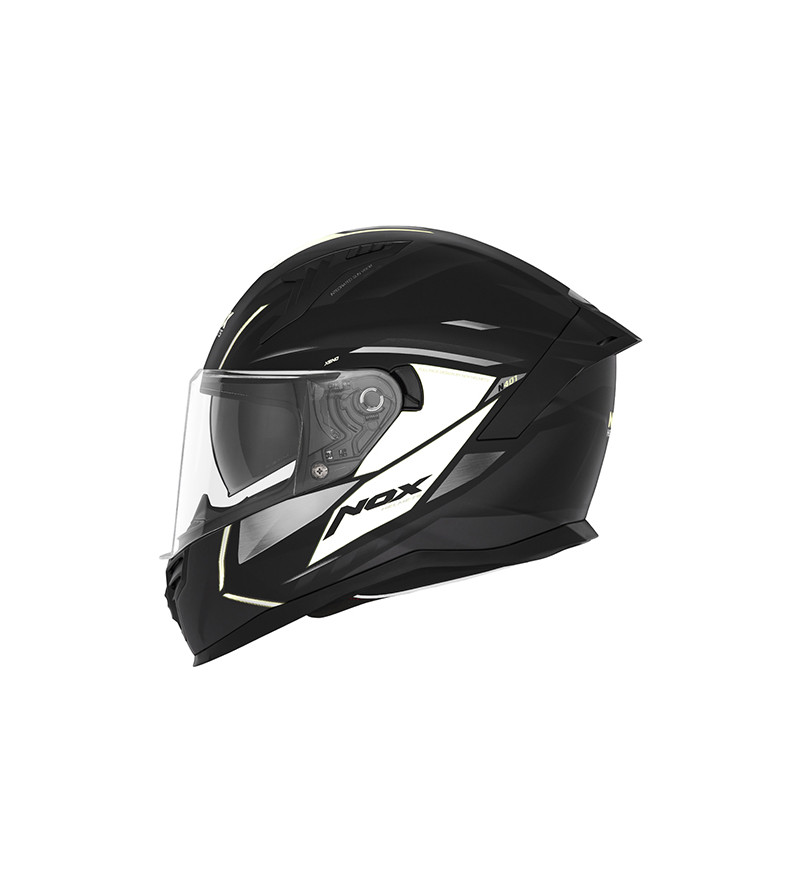 CASQUE INTEGRAL DOUBLE ECRAN  NOX N401 XENO NOIR MAT BLANC T53-54 XS -CE 22.06