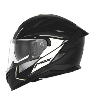 CASQUE INTEGRAL DOUBLE ECRAN  NOX N401 XENO NOIR MAT BLANC T61-62 XL -CE 22.06