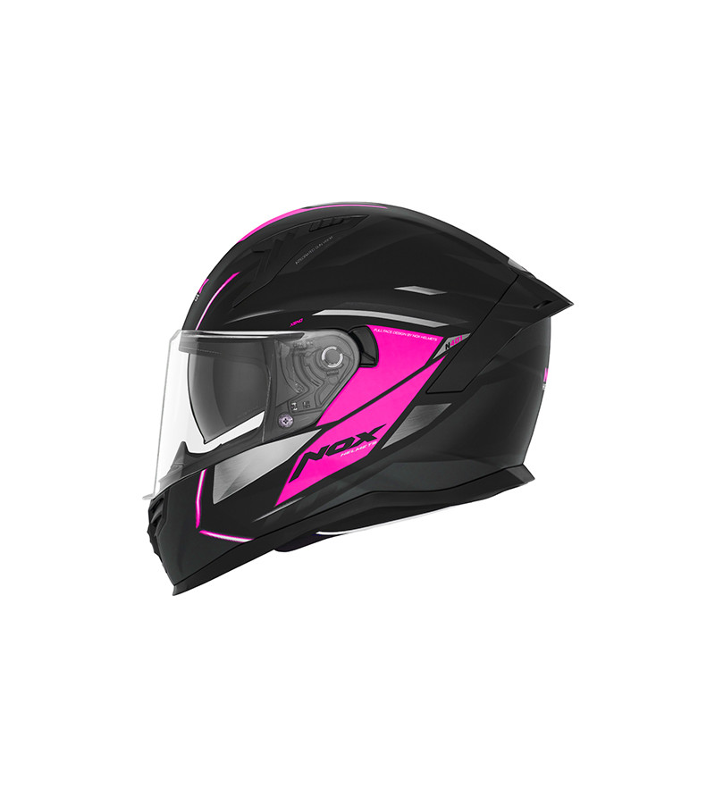 CASQUE INTEGRAL DOUBLE ECRAN  NOX N401 XENO NOIR MAT ROSE T59-60 L - CE 22.06