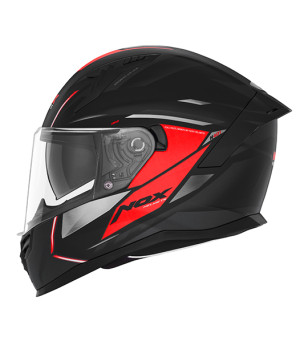 CASQUE INTEGRAL DOUBLE ECRAN  NOX N401 XENO NOIR MAT ROUGE T53-54 XS -CE 22.06