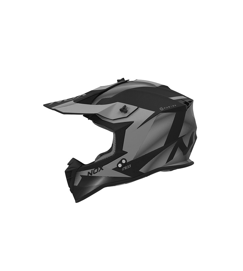 CASQUE CROSS NOX N633 FUSION NOIR MAT TITANIUM T59-60 L - CE 22.06