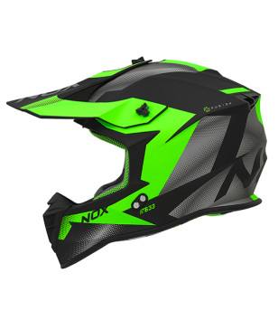 CASQUE CROSS NOX N633 FUSION NOIR MAT VERT T53-54 XS - CE 22.06