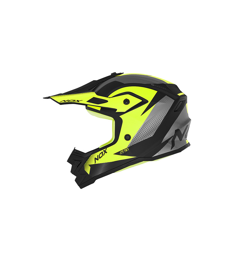 CASQUE CROSS NOX ENFANT N761 FUSIONNOIR MAT JAUNE FLUO T53-54 YXL - C E 22.06