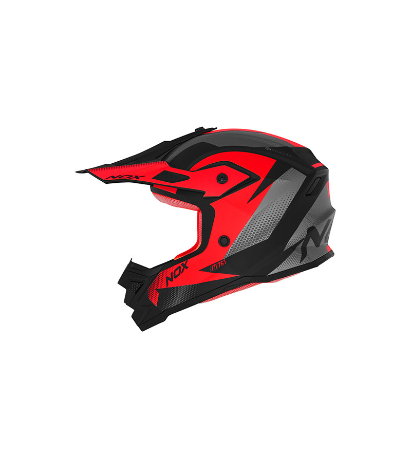 CASQUE CROSS NOX ENFANT N761 FUSIONNOIR MAT ROUGE T47-48 YS - CE 22.0 6