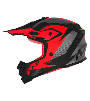 CASQUE CROSS NOX ENFANT N761 FUSION NOIR MAT ROUGE T49-50 YM - CE 22.0 6