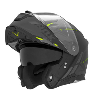 CASQUE MODULABLE NOX N967 SYNCHRO NOIR MAT JAUNE T53-54 XS - CE 22.06