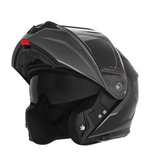 CASQUE MODULABLE NOX N968 TOMAK NOIR MAT ROUGE T53-54 XS - CE 22.06