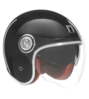 CASQUE JET NOX PREMIUM HERITAGE NOIR BRILLANT T53-54 XS - CE 22.06