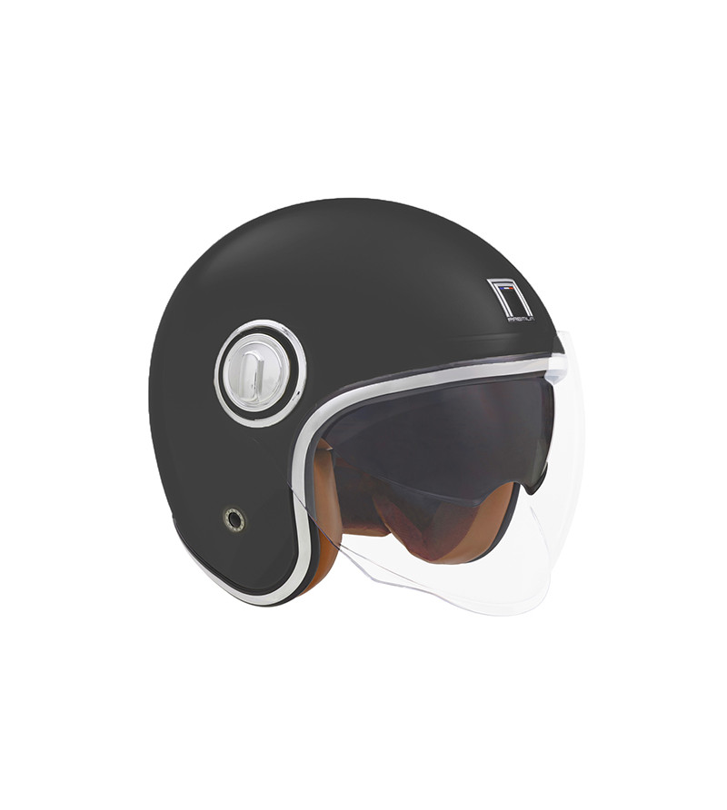 CASQUE JET NOX PREMIUM HERITAGE NOIR MAT T55-56 S - CE 22.06
