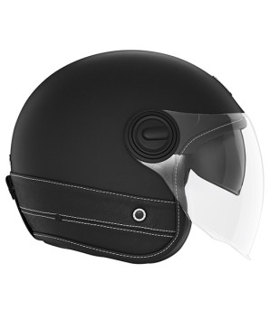 CASQUE JET NOX PREMIUM HERITAGE NOIR MAT CUIR NOIR T53-54 XS - CE 22.06