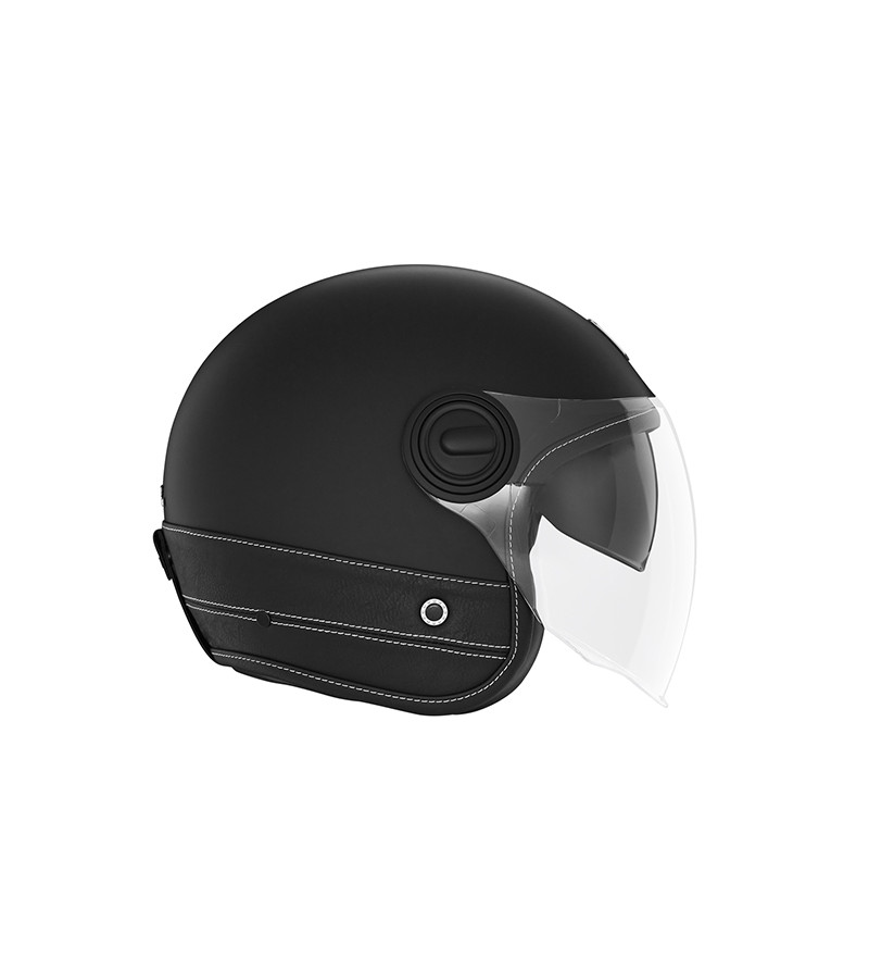 CASQUE JET NOX PREMIUM HERITAGE NOIR MAT CUIR NOIR T59-60 L - CE 22.06