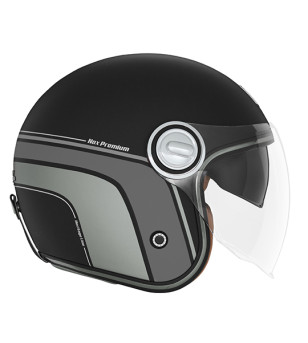 CASQUE JET NOX PREMIUM HERITAGE LINE NOIR MAT TITANIUM T53-54 XS - CE22.06