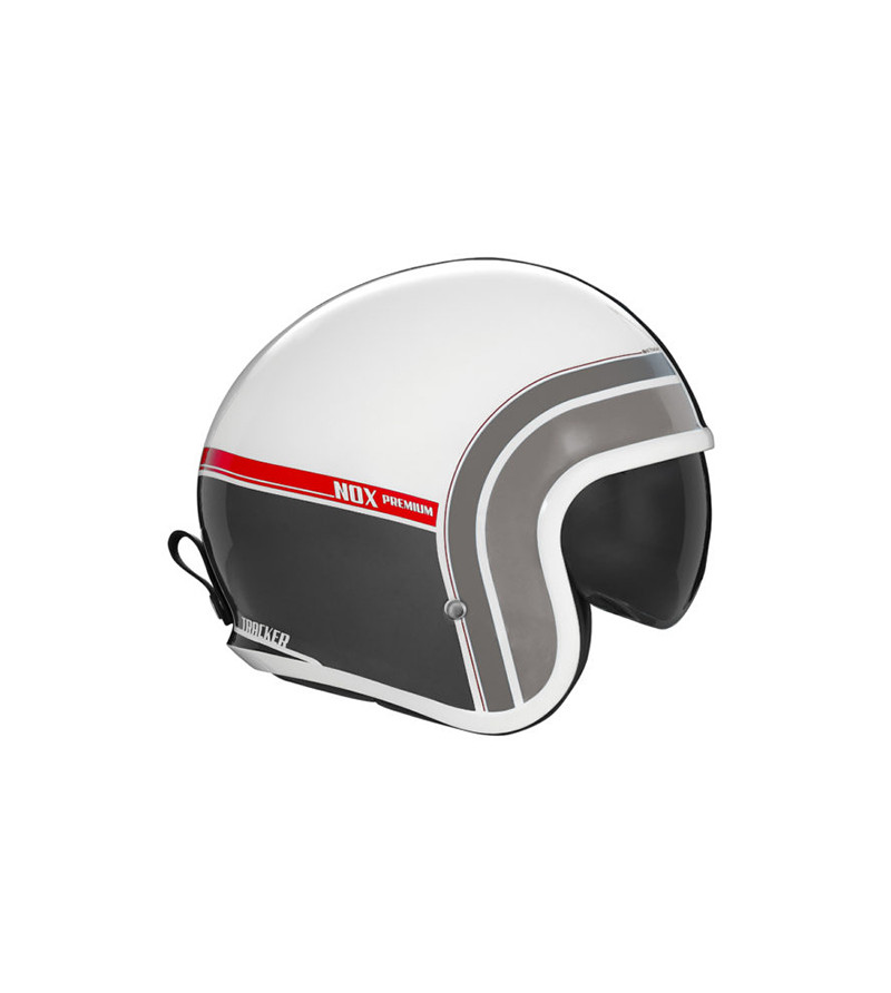 CASQUE JET NOX PREMIUM NEXT TRAKERBLANC ROUGE T53-54 XS - CE 22.06