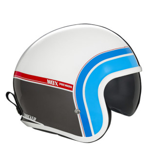 CASQUE JET NOX PREMIUM NEXT TRAKERBLEU BLANC ROUGE T53-54 XS - CE 22.06