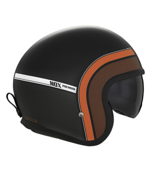 CASQUE JET NOX PREMIUM NEXT TRAKERNOIR MAT ROUILLE T53-54 XS - CE 22.06