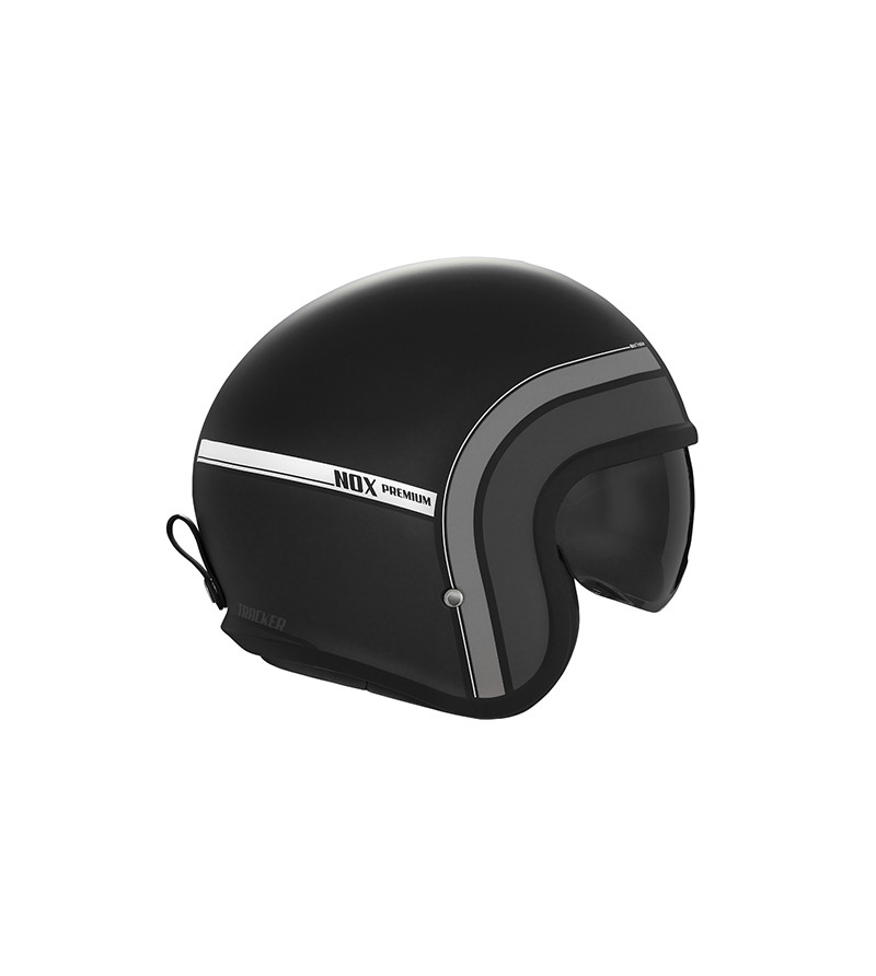 CASQUE JET NOX PREMIUM NEXT TRAKERNOIR MAT TITANIUM T53-54 XS - CE 22.06