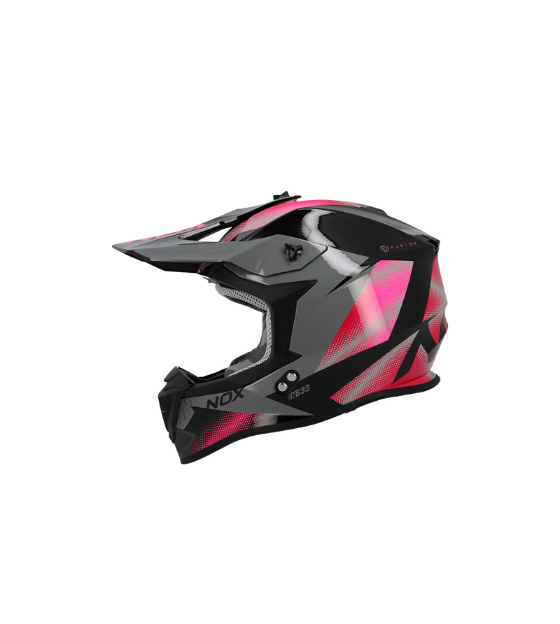 CASQUE CROSS NOX N633 FUSION GRIS NARDO IRRIDIUM ROSE T57-58 M - CE 22.06
