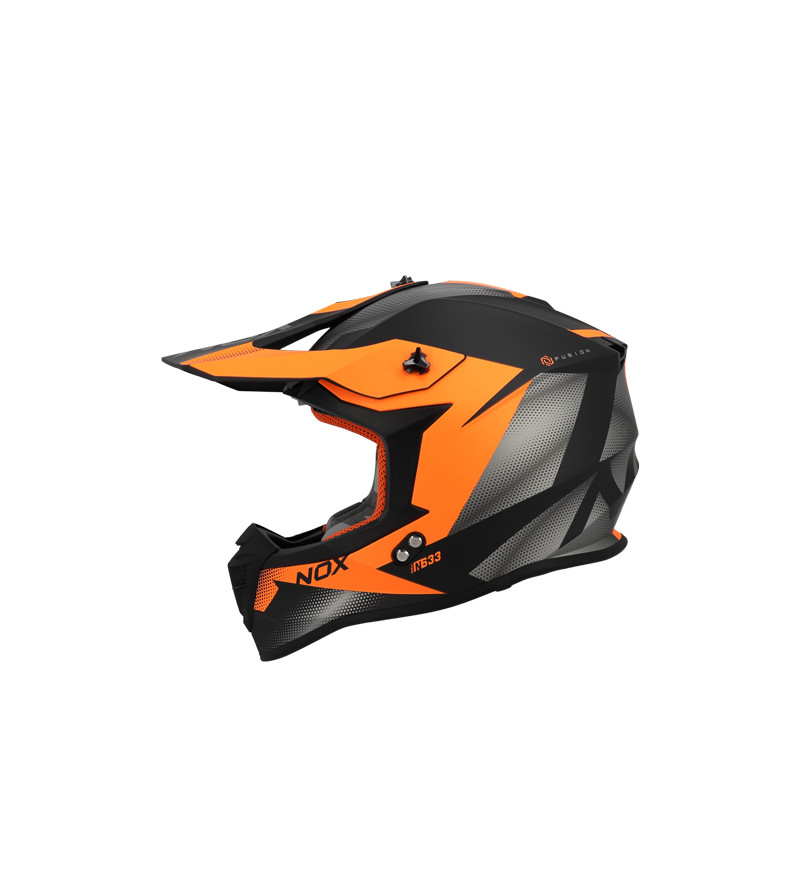 CASQUE CROSS NOX N633 FUSION NOIR MAT ORANGE T53-54 XS - CE 22.06